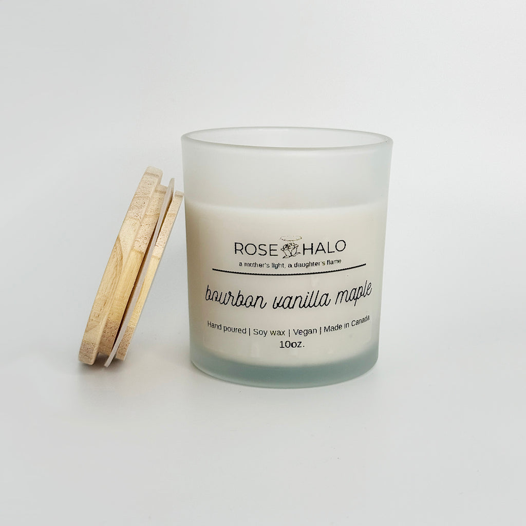 Bourbon Vanilla Maple Candle – 10 oz Glass Jar