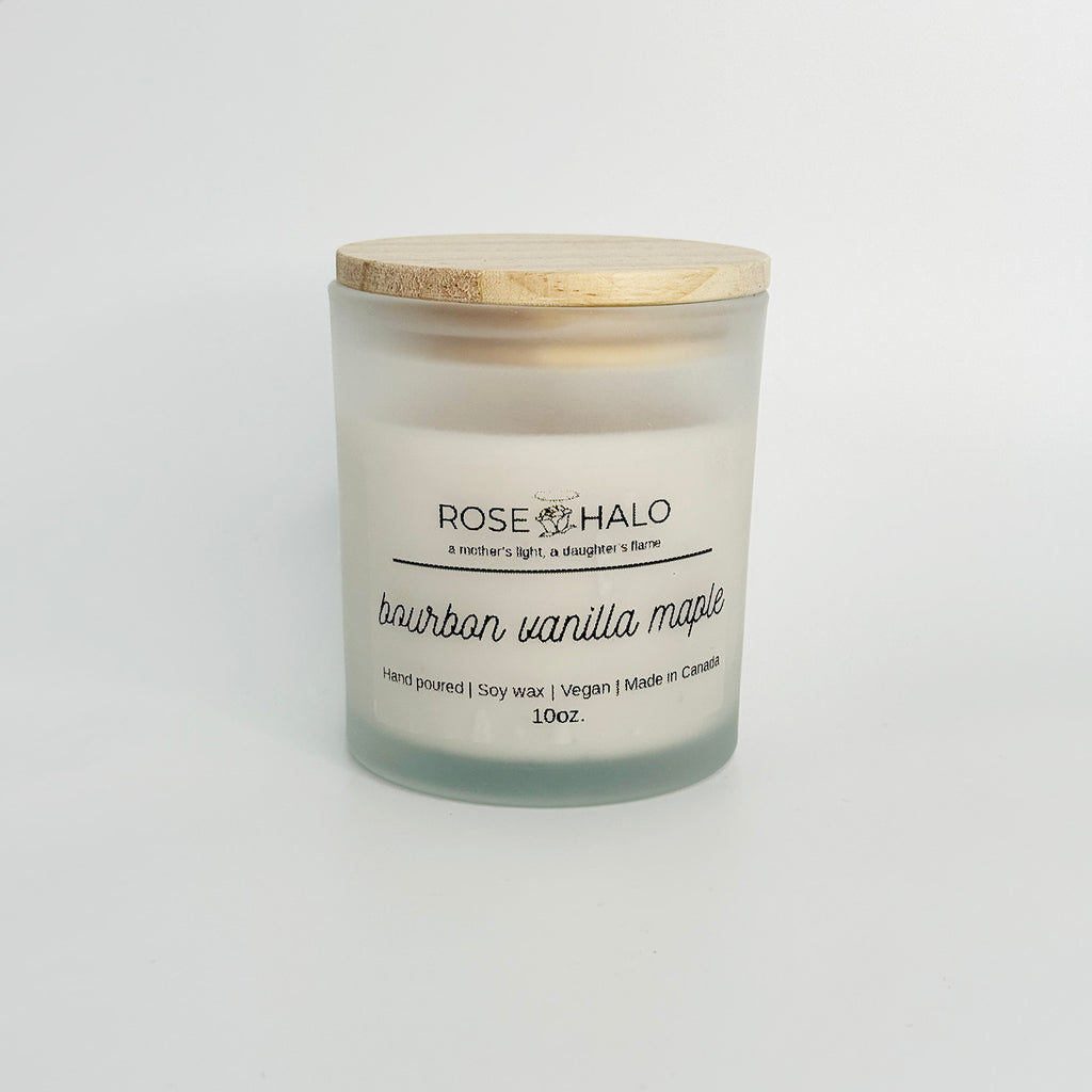 Bourbon Vanilla Maple Candle – 10 oz Glass Jar