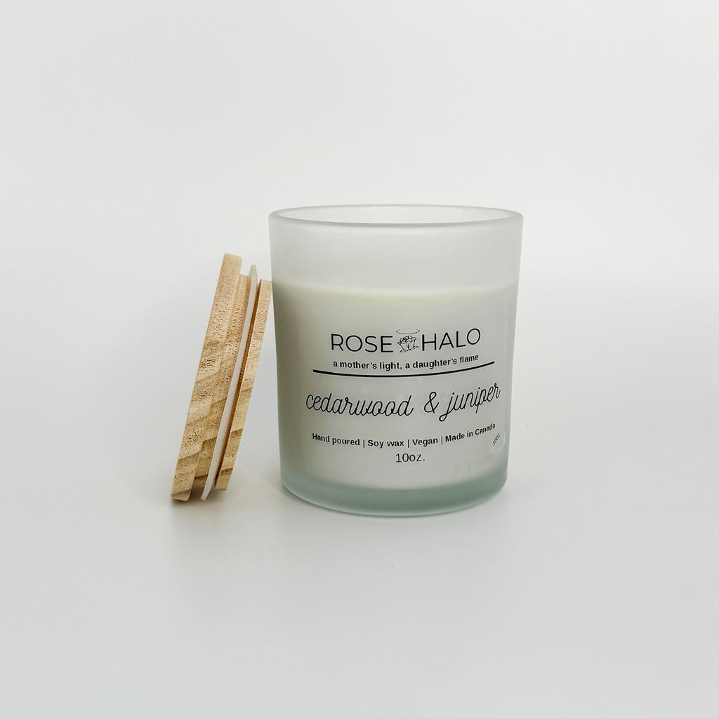 Cedarwood & Juniper Candle – 10 oz Glass Jar