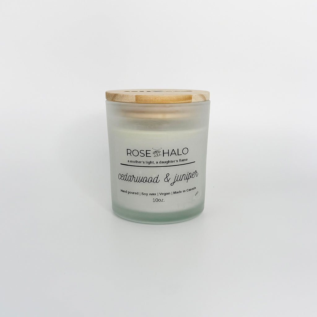 Cedarwood & Juniper Candle – 10 oz Glass Jar