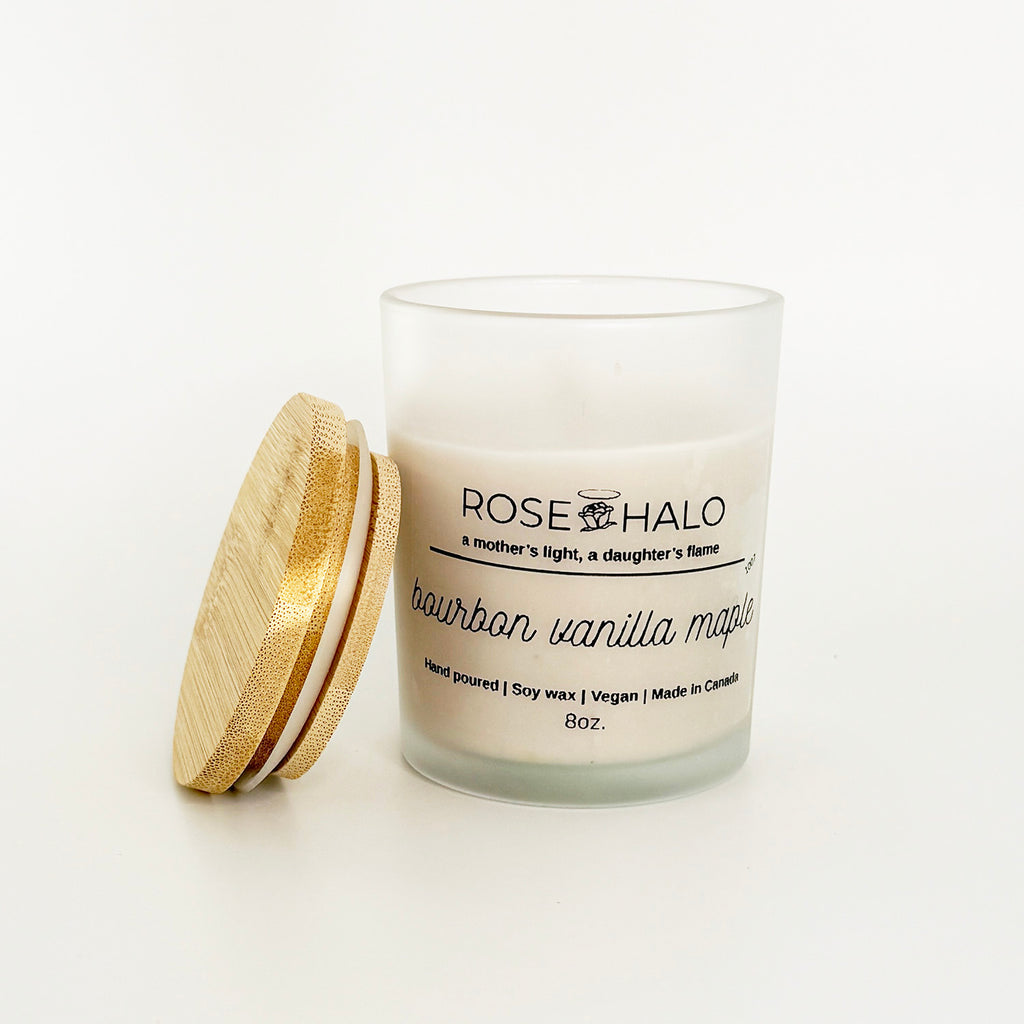 Bourbon Vanilla Maple Candle – 7 oz Glass Jar