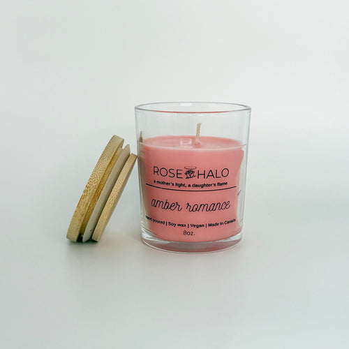 Amber Romance Scented Candle in Glass Jar