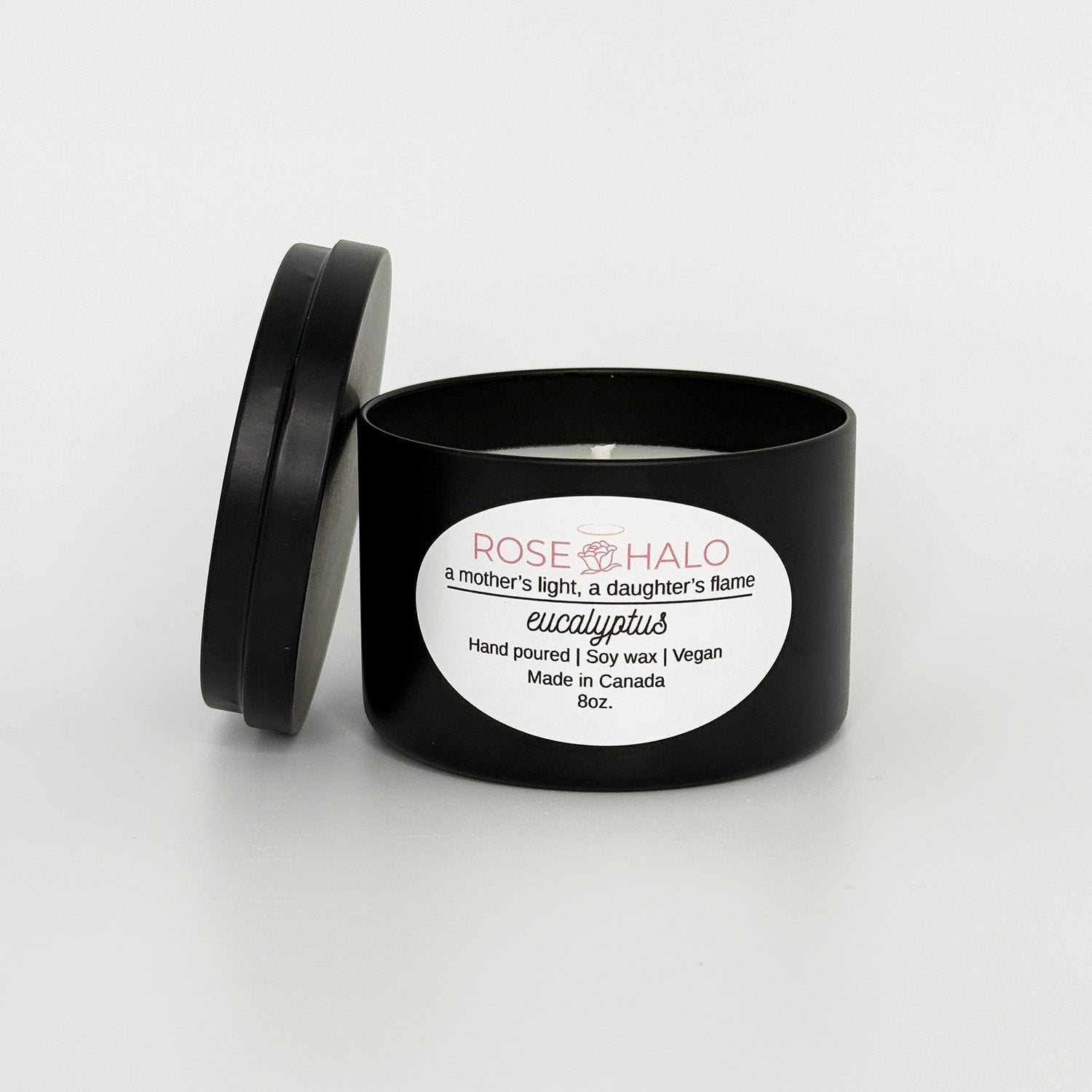 Eucalyptus 8 oz. Scented Candle in Black Metal Tin
