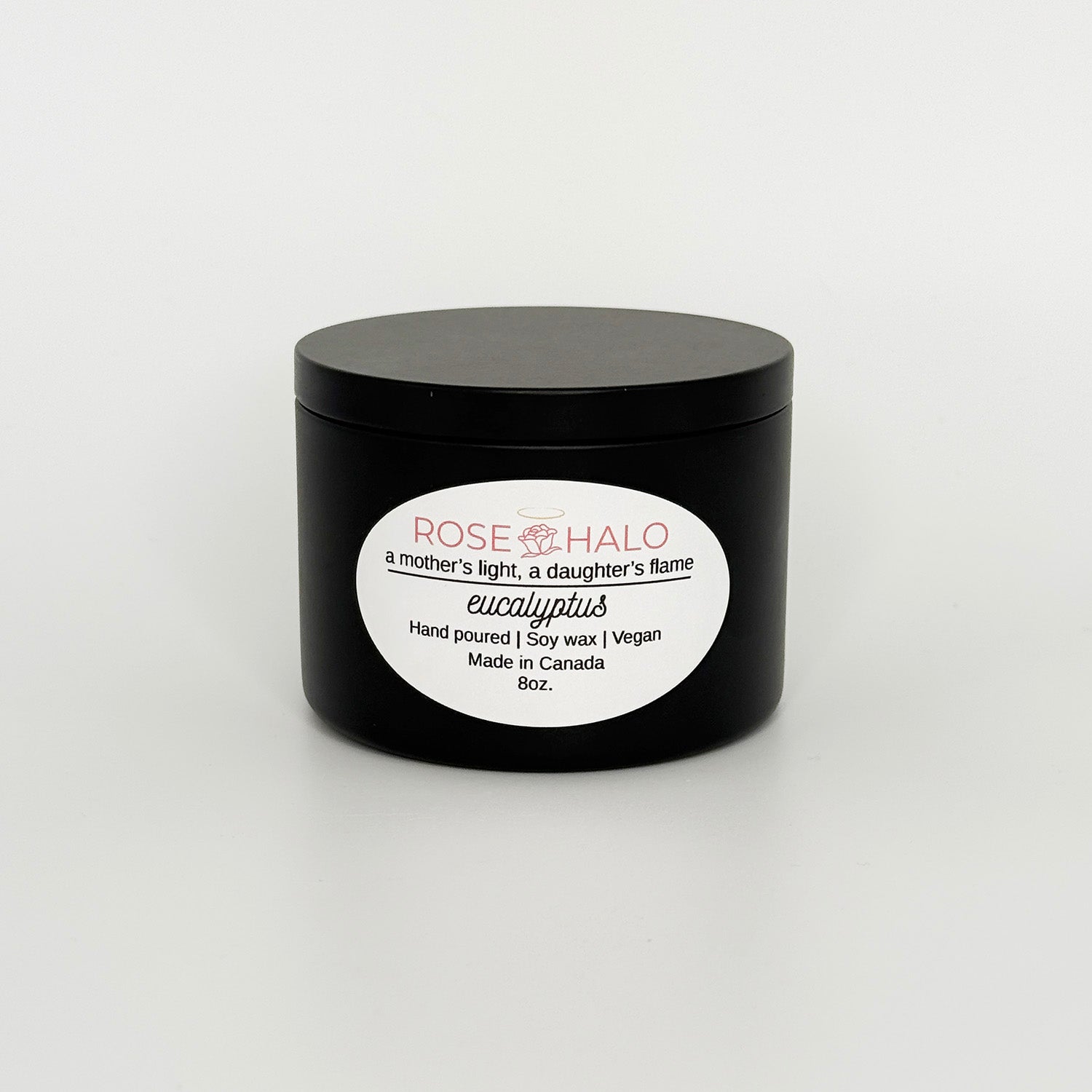 Eucalyptus Candle – 8 oz Black Metal Tin