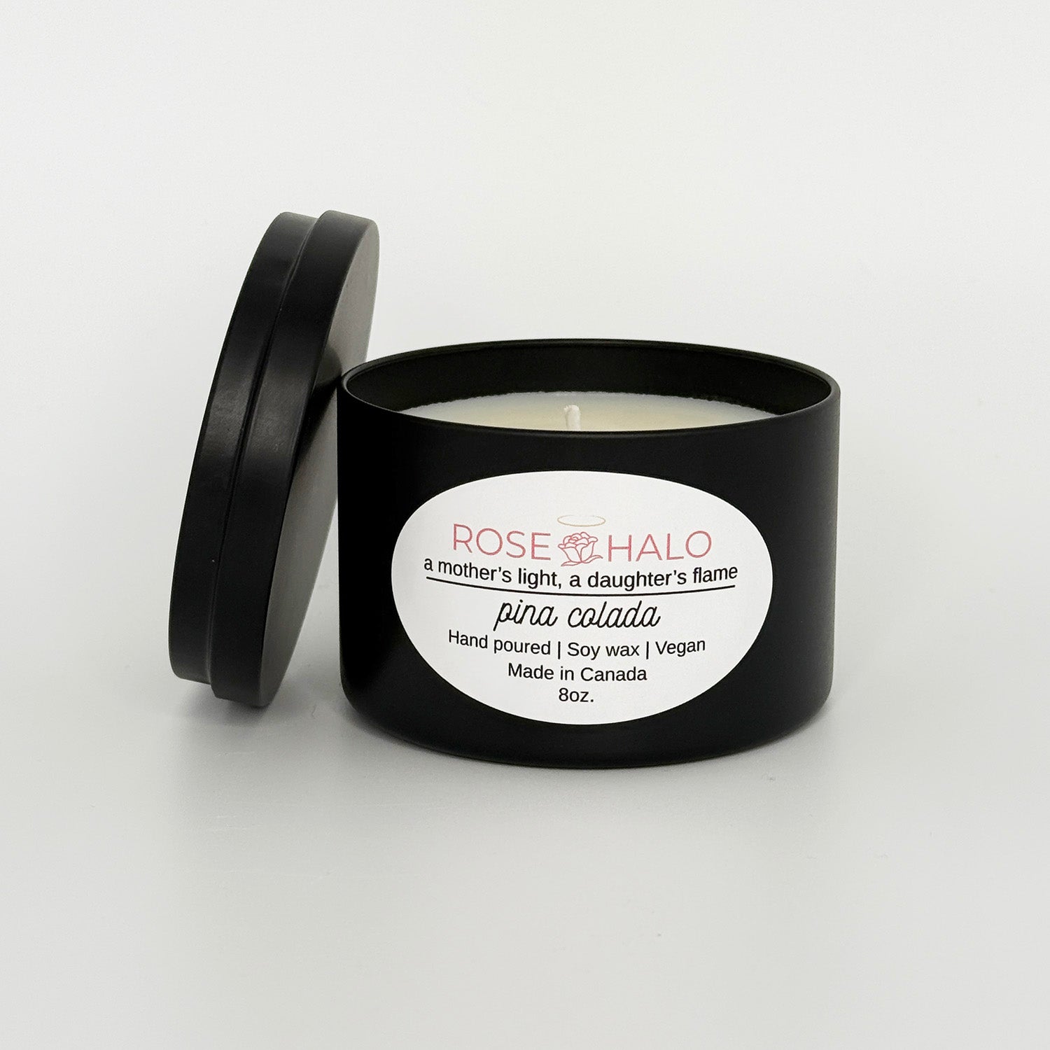 Piña Colada 8 oz. Scented Candle  in Black Metal Tin