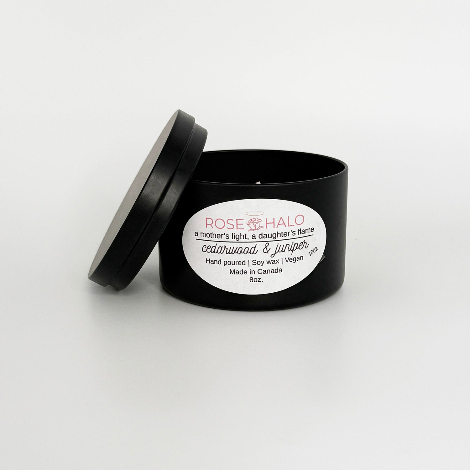 Cedarwood & Juniper 8 oz. Scented Candle in Black Metal Tin