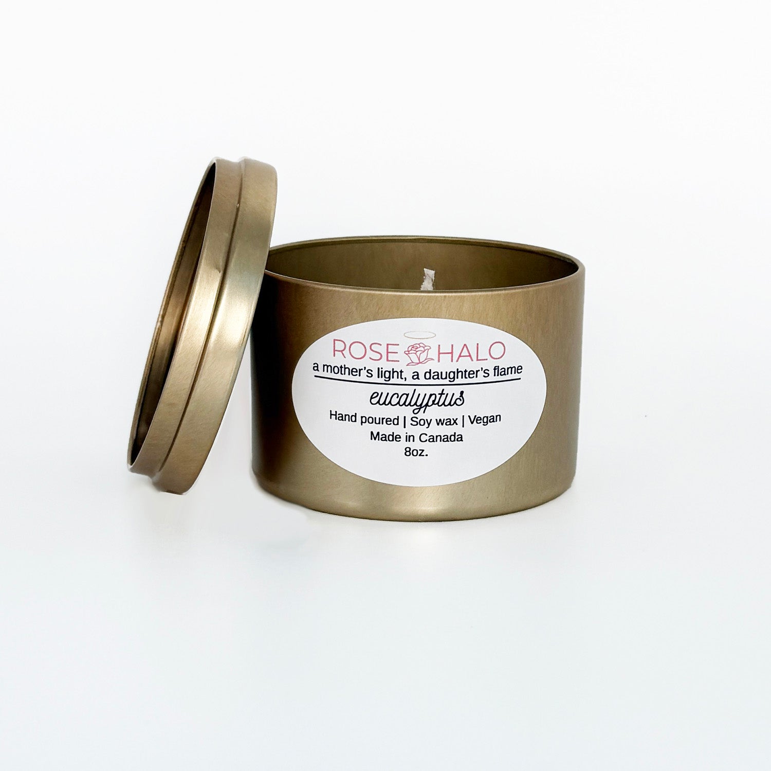 Eucalyptus 8 oz. Scented Candle in Gold Metal Tin