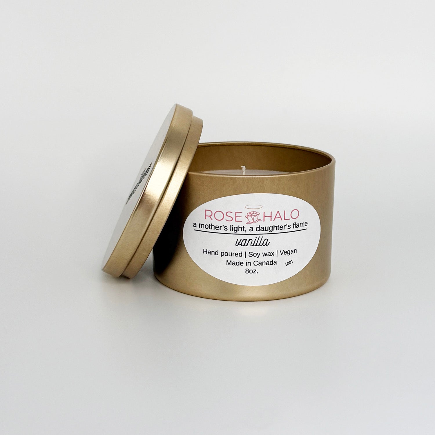 Vanilla 8 oz. Scented Candle in Gold Metal Tin